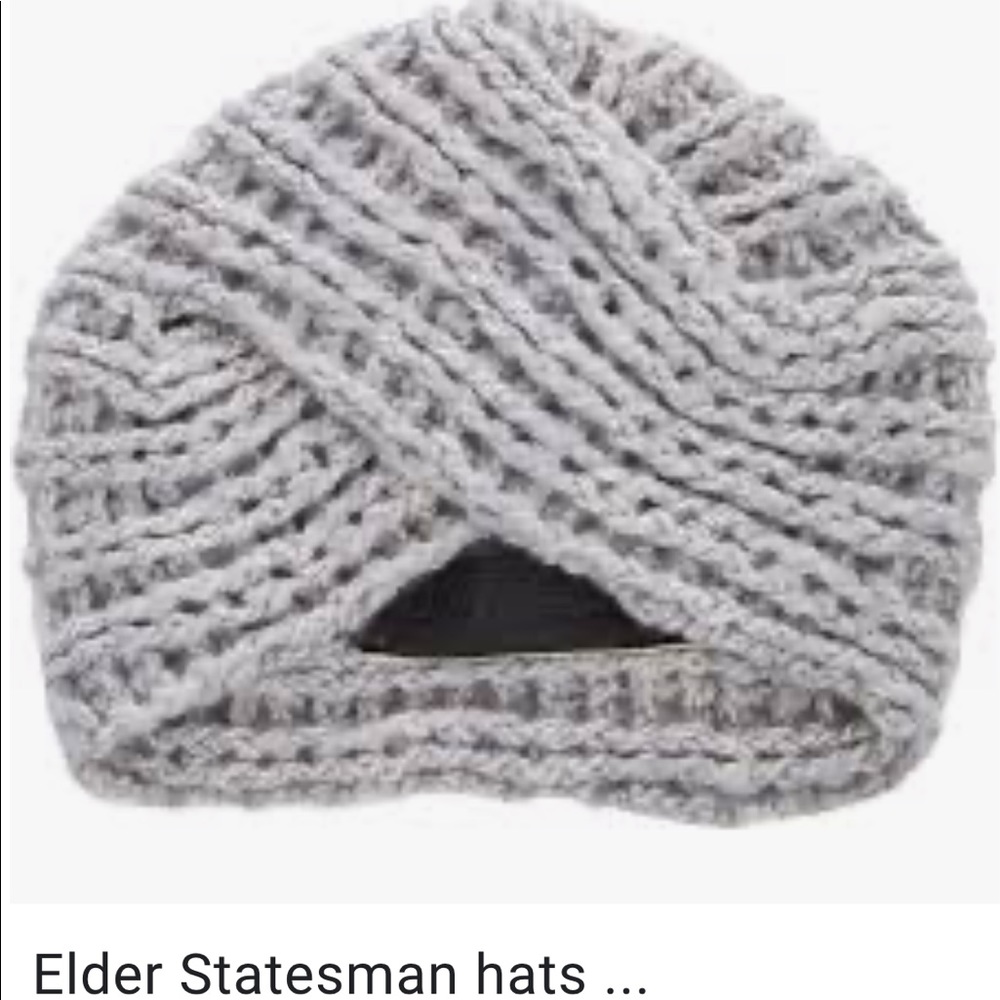 Cult brand Elder Statesman cashmere turban hat.